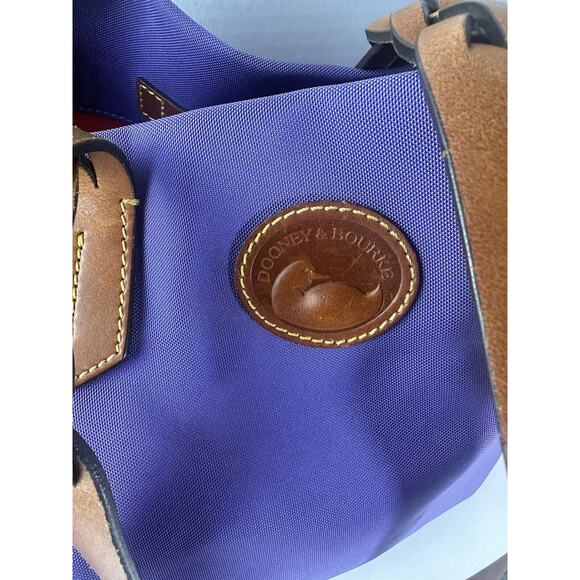 Dooney & Bourke Nylon Shopper Tote Bag Purple HTF Rare Color Large Shoulder Bag - Picture 3 of 15